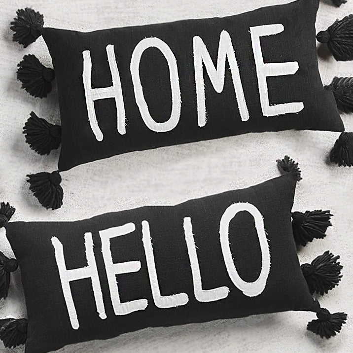 Cojin HOME / HELLO negro