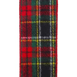 Liston plaid rojo con verde de franela