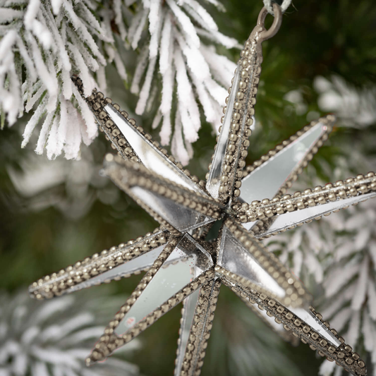 Ornamento de estrella de espejos pequena