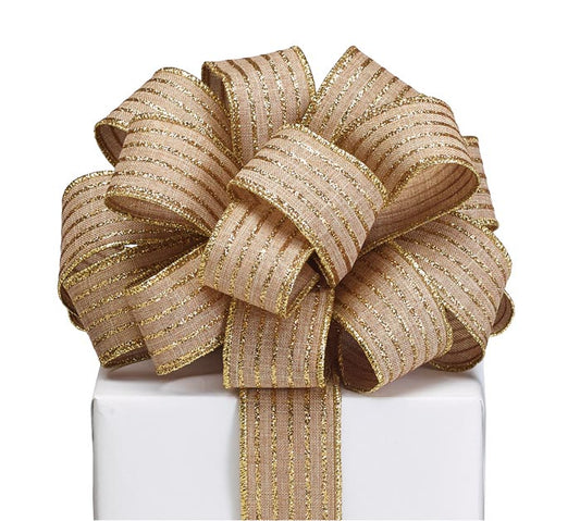 Listón dorado con líneas brillantina