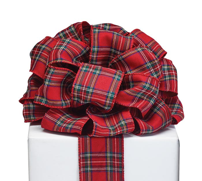 Listón de cuadros rojo plaid