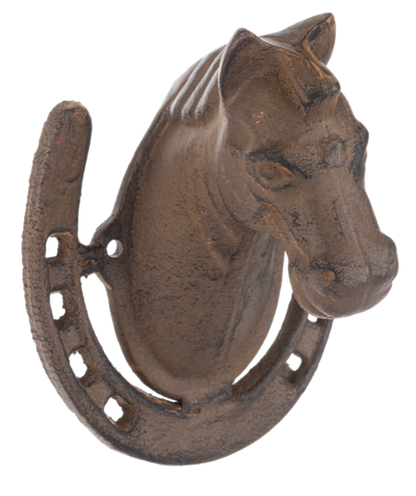 Decoracion de caballo con herradura de hierro