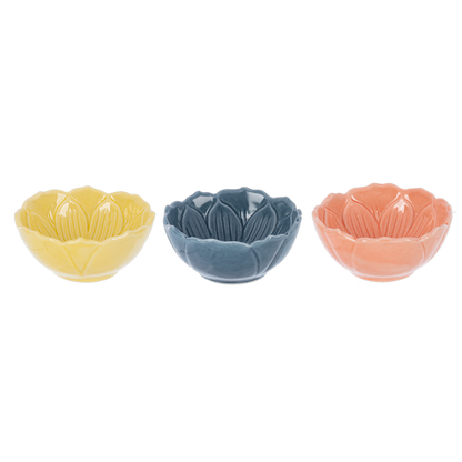 Bowl De Flores Azul Amarillo Rosado