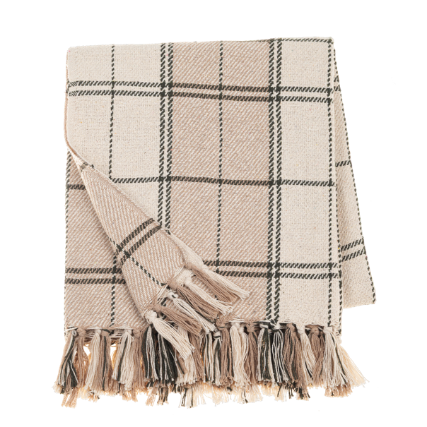Colcha de lineas beige