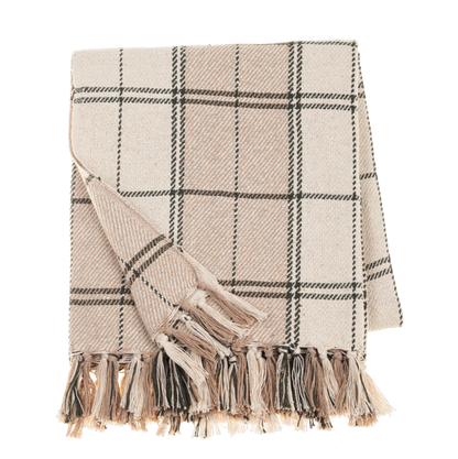 Colcha de lineas beige