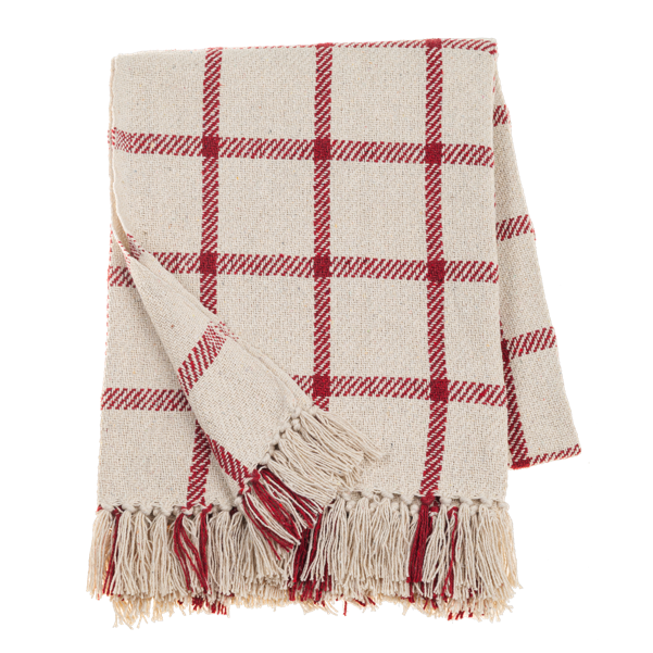 Colcha de lineas rojas