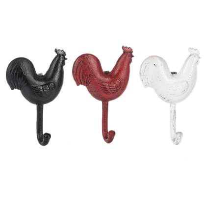 Colgadores de gallina rojo negro blanco