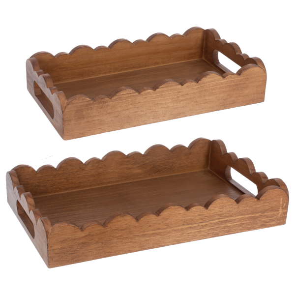 Azafate con borde color madera peq