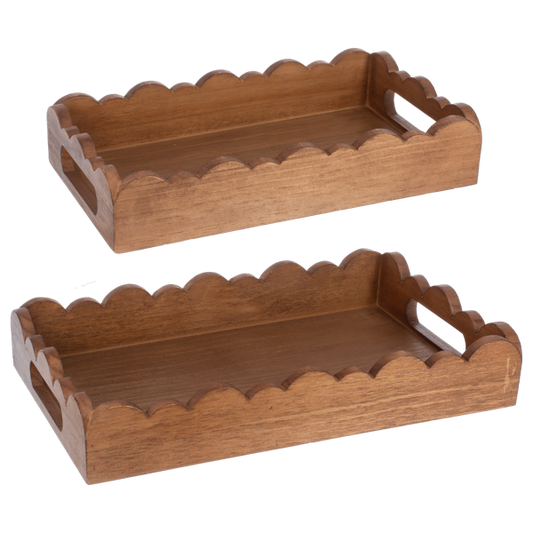 Azafate con borde color madera peq