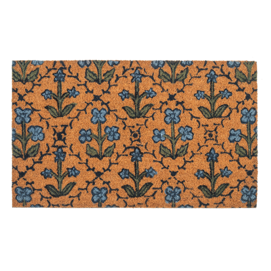 Alfombra con flores azules