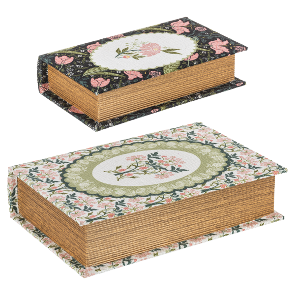Caja en forma de libro de flores grd