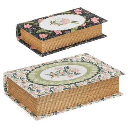 Caja en forma de libro de flores grd