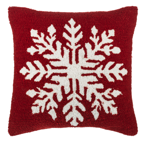 Cojin de copo de nieve 18x18