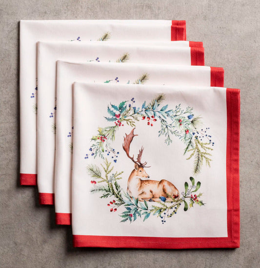 Servilletas de tela set of 4 holly time