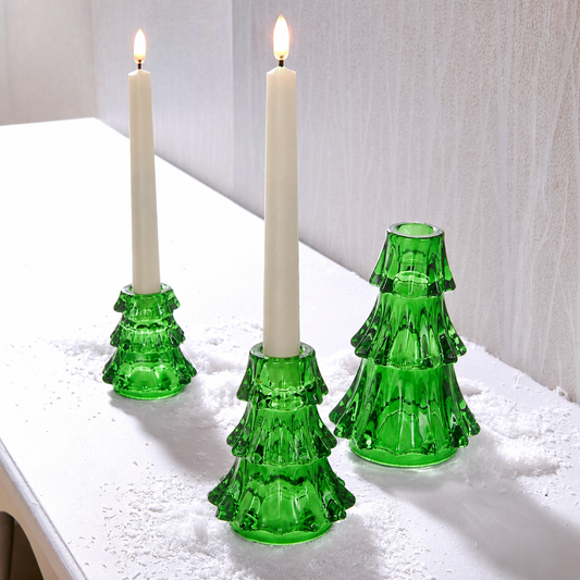 Candeleros de arbol verde 5.75in