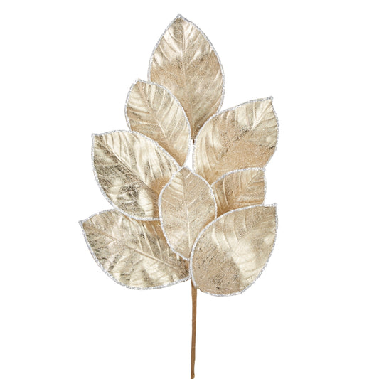 Rama  hojas de magnolia con brillo 27in
