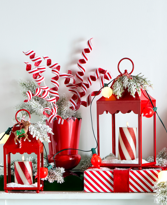 Jarron Rojo Con Borde Ondulado 10In