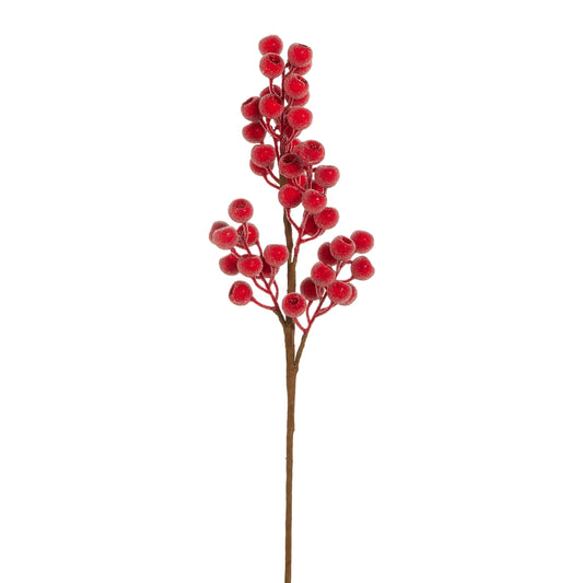 Rama  berries rojo brillante azucaradas 25in