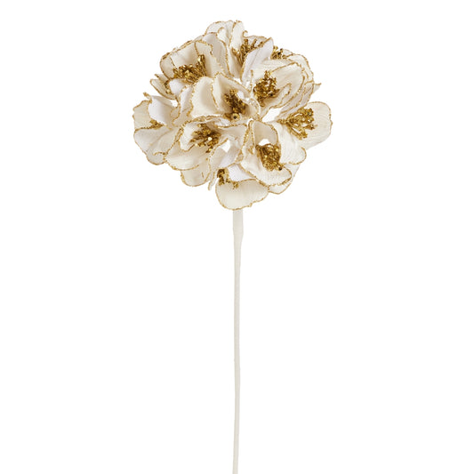 Hortensia de terciopelo marfil 22in