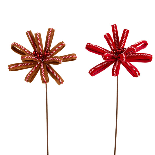 Rama floral marron y roja 21in