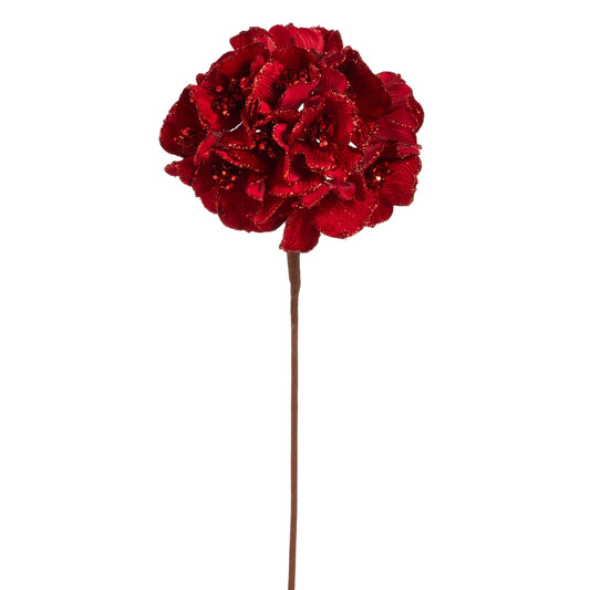 Hortensia de terciopelo rojo 22in