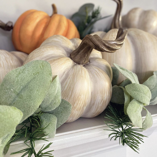 Calabaza blanca con dorado