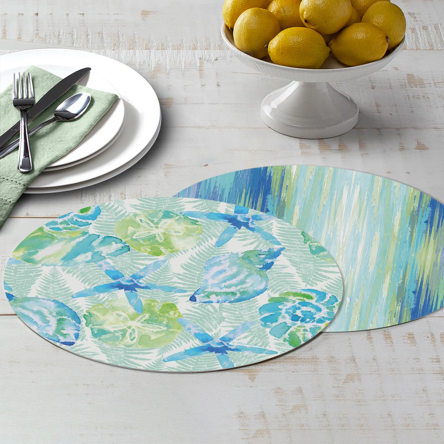 Individual redondo reversible de mar aqua