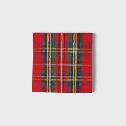 Servilletas de papel cuadradas de navidad plaid rojas