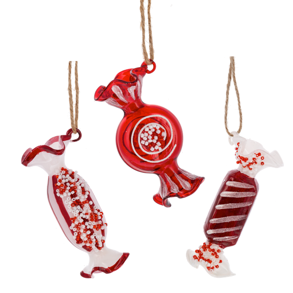 Dulces de vidrio rojos