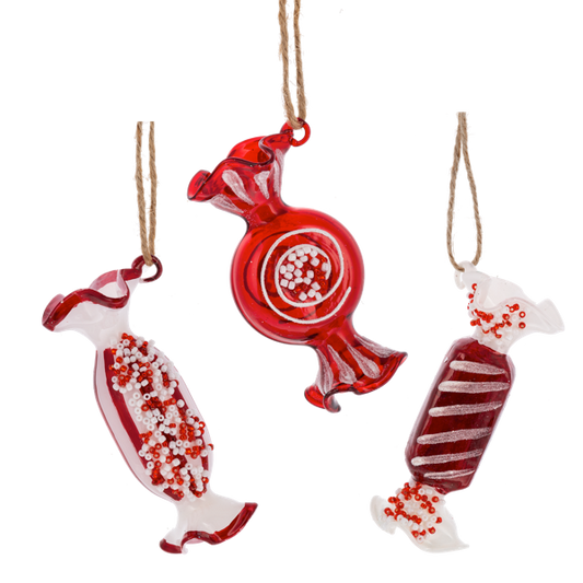 Dulces de vidrio rojos