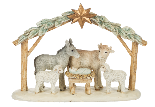 Nacimiento animales en el pesebre