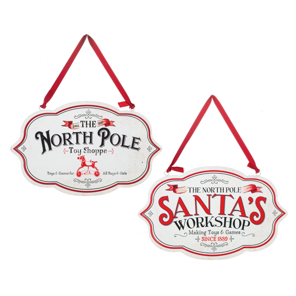 Rotulo north pole y santas workshop