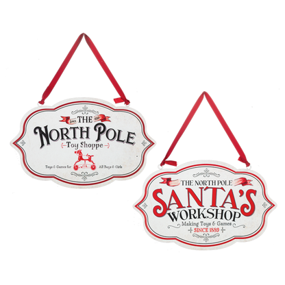 Rotulo north pole y santas workshop