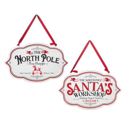 Rotulo north pole y santas workshop
