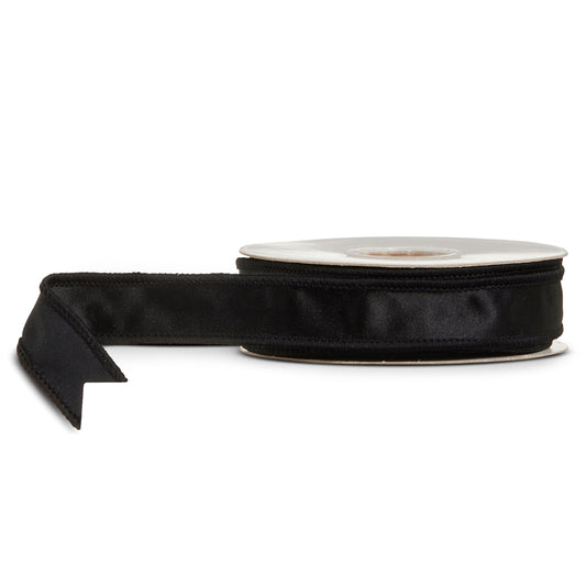 Liston con alambre negro 1in x 10 yd