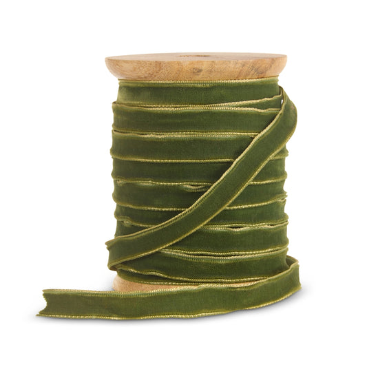 Rollo liston verde con borde dorado 0.4in x 10 yd