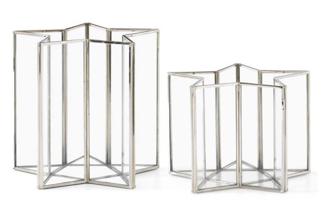 Estrella plateada con espejo grande