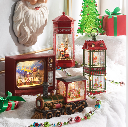 Santa toy shop de dos niveles con luz