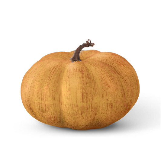 Calabaza Naranja Y Verde Con Motas Amarillas De 24 Cm