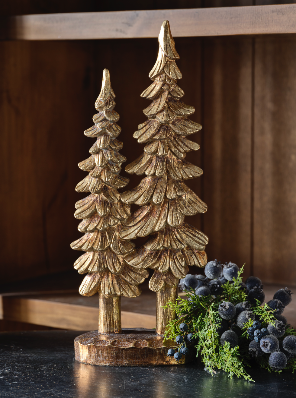 Figura De Bosque Dorado 20.5In