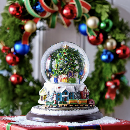 Globo de nieve arbol animado y musical 9.5in