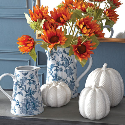 Calabazas ceramica blanca chevron