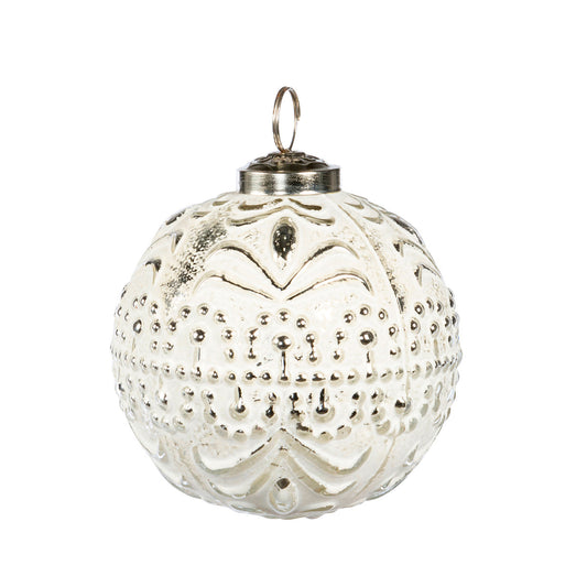 Adorno de arbol blanco con textura