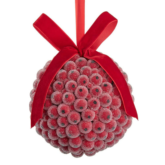Adorno bola de berries roja escarchada 4.5in