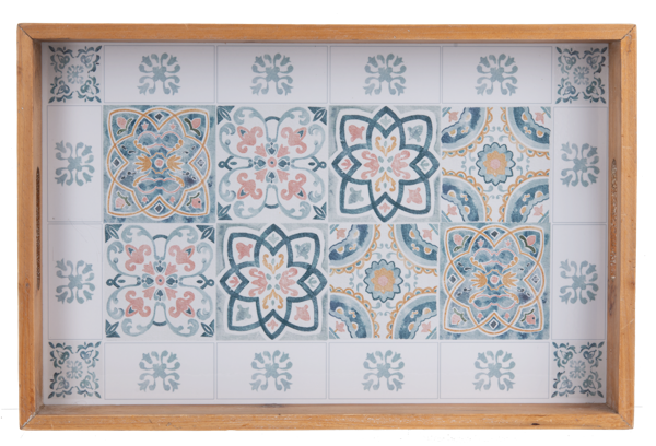 Azafate de madera azulejo vintage grd