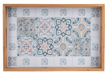 Azafate de madera azulejo vintage grd