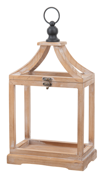 Faroles de color madera natural con argolla negra