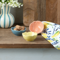 Bowl De Flores Azul Amarillo Rosado