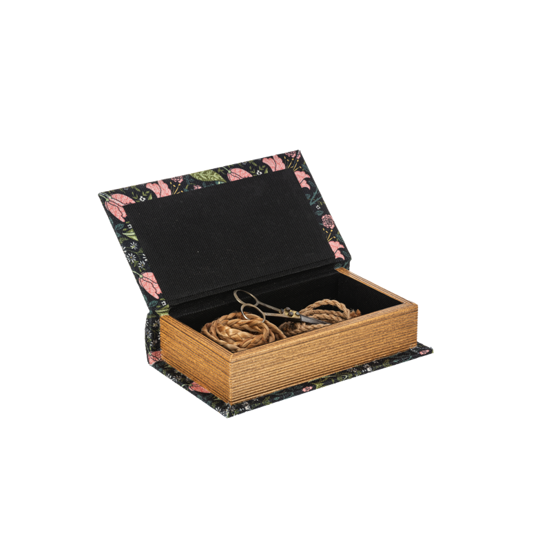 Caja en forma de libro de flores grd