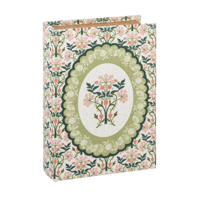 Caja en forma de libro de flores grd